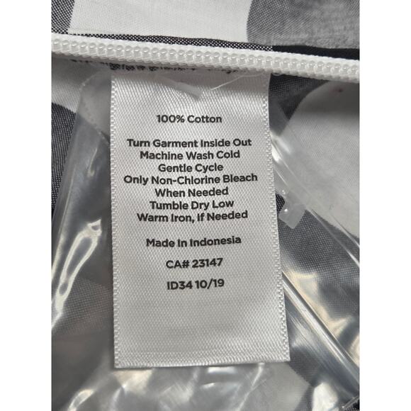 Talbots NWT Black White Gingham Check Top L 3/4 Sleeve Keyhole Neck Side Zip - Picture 4 of 6